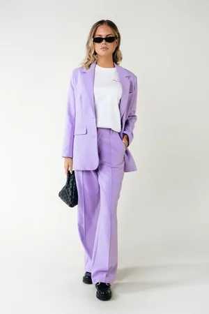 Colourful rebel Rus Straight Pants | Light lilac