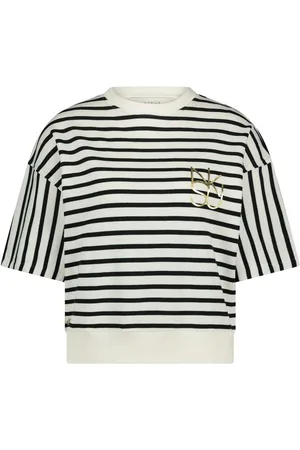 NUKUS Lotte Pullover Stripe | Offwhite/Navy
