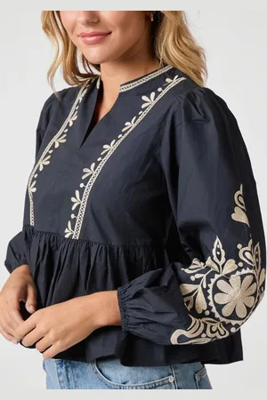Neo Noir Ginia Emb Blouse