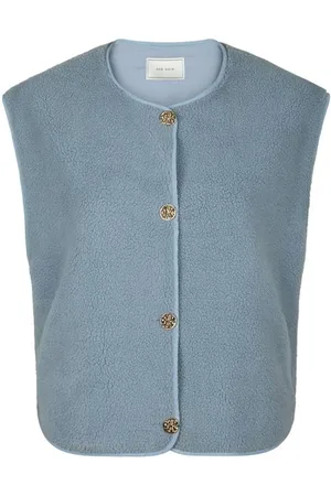 Neo Noir Mariko Teddy Vest Smoke Blue