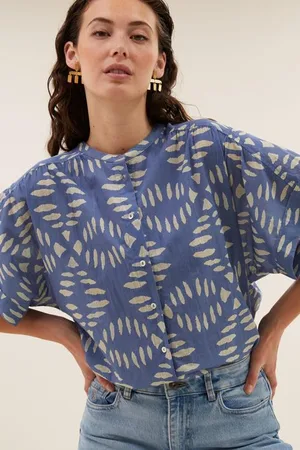 BY-BAR Amber indigo blouse | blue print