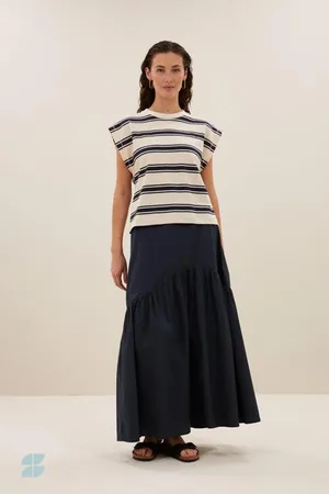 BY-BAR Mason stripe top | navy grain