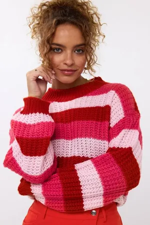 Ydence Knitted sweater Annelies | Pink/Red