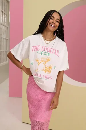 Ydence T-shirt Cocktail club | Pink/Green