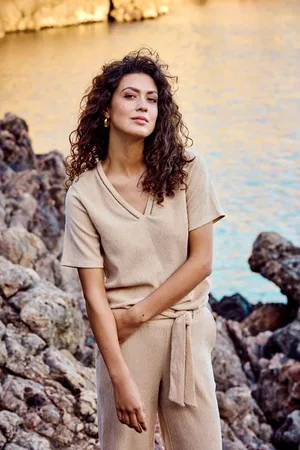 Tramontana V-Neck Top | Sand
