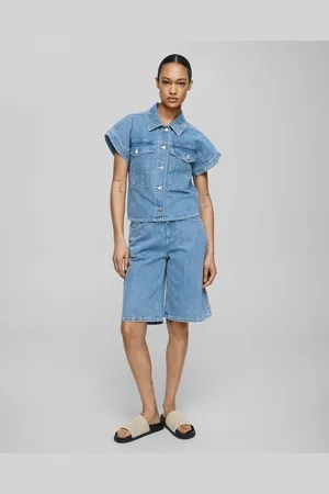 Moss Copenhagen MSCH Elida Ada Denim Shorts | Light blue