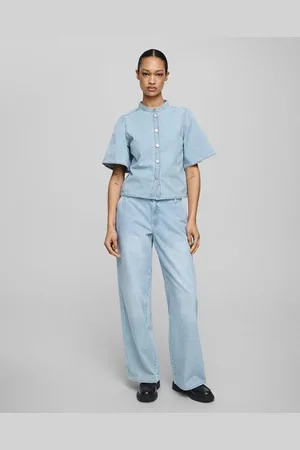 Moss Copenhagen MSCH Ingrid Lis Wide Jeans | Light wash