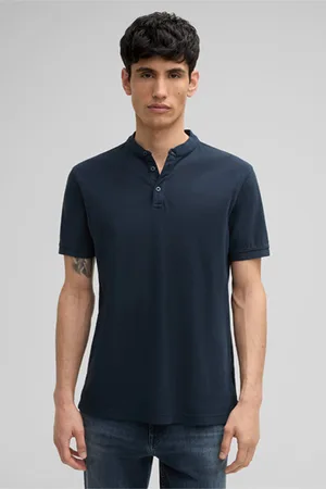 Strellson Shirt Phillip, marineblauwe piquéstof