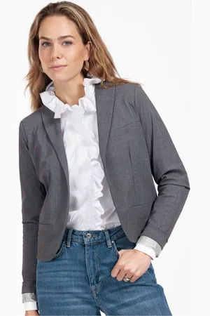 Studio Anneloes Idani grey melee blazer - - 12119