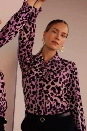 Studio Anneloes Louisa satin animal blouse - - 12314