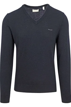 GANT Trui Lamswol Navy Melange