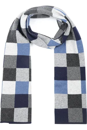 Profuomo Sjaal Wol Ruiten Blauw