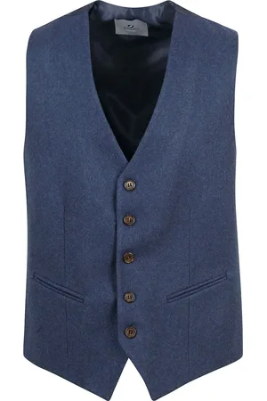 Suitable Gilet Tweed Mid Blauw