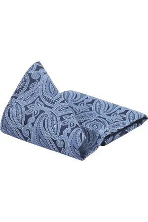 Suitable Zijde Pochet Paisley Blauw