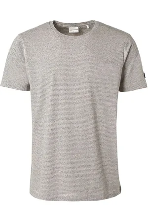 No Excess T-Shirt Streep Melange Off-White