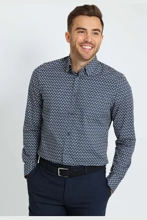 Suitable Overhemd Print Navy