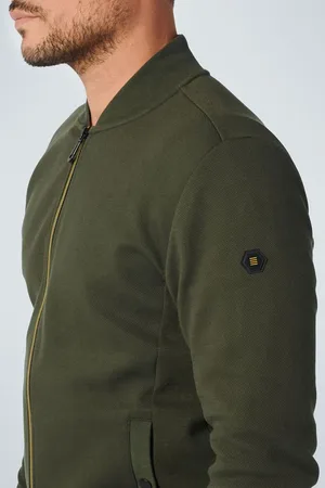 No Excess Vest Jacquard Donkergroen