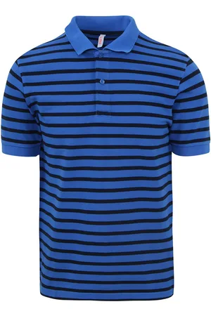 sun68 Poloshirt Strepen Royal Blauw