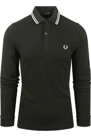 Fred Perry Longsleeve Polo Donkergroen T50