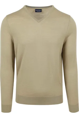 Suitable Merino Pullover V-Hals Lichtgroen