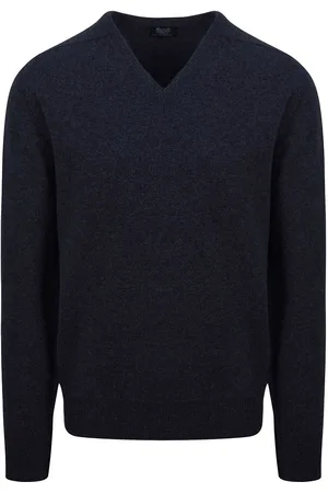 William Lockie Pullover Lamswol V Midnight Navy