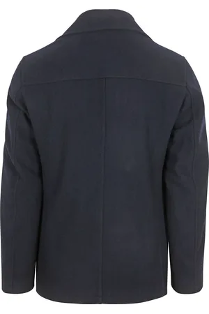 Suitable Caban Coat Wol Navy