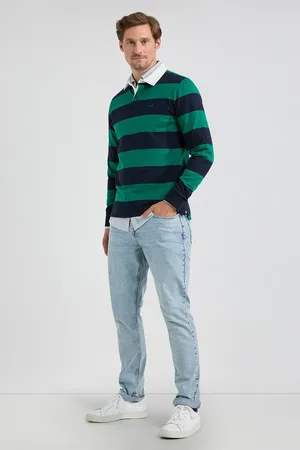 McGregor Rugbyshirt Streep Navy Groen
