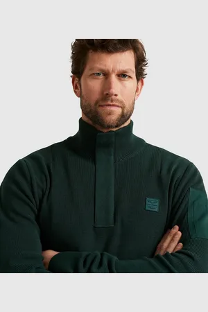 PME Legend™ Knitted Half Zip Trui Donkergroen