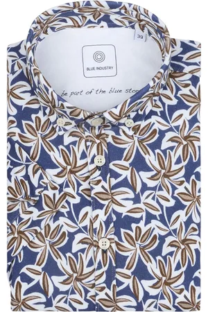 Blue Industry Short Sleeve Overhemd Print