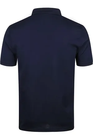 State of art Mercerized Pique Polo Rits Donkerblauw
