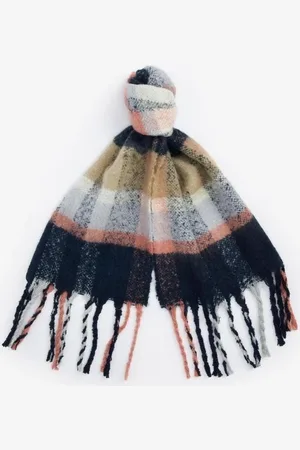 Barbour Damesshawl Check Navy