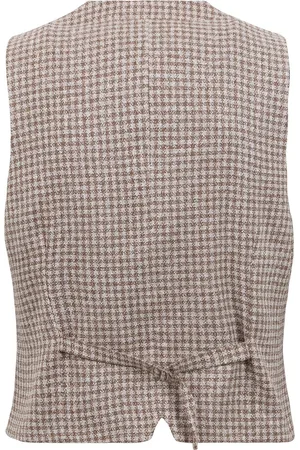 Suitable Gilet Ruiten Beige