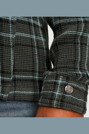 Cast Iron Overshirt Waffle Ruit Groen