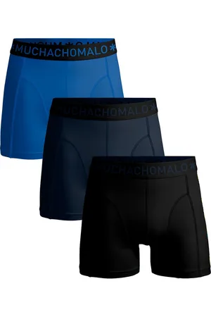 Muchachomalo Boxershorts Effen Blauw 3-Pack
