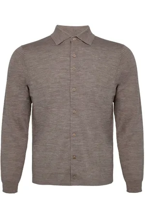 R2 Amsterdam Knitted Pull Shirt Merino Taupe