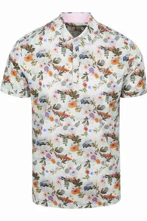 R2 Amsterdam R2 Polo Japanese Knitted Flower Print