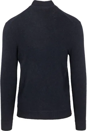 Superdry Henley Essential Half Zip Navy