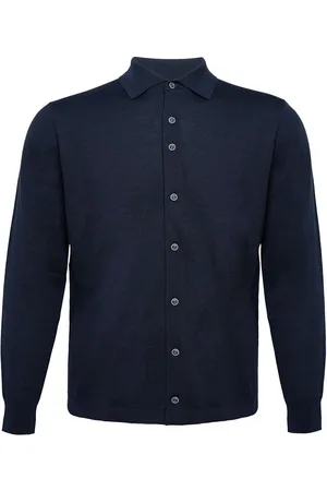 R2 Amsterdam Knitted Pull Shirt Merino Navy