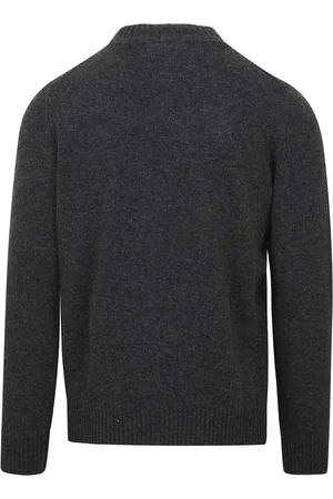 Suitable Half Zip Trui Wol Blend Antraciet