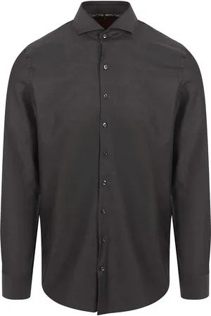 Suitable Twill Overhemd Antraciet