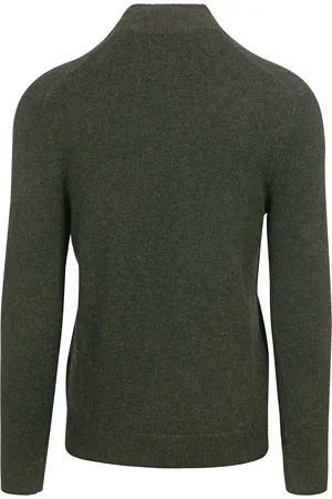 Superdry Essential Half Zip Wolmix Pullover Donkergroen