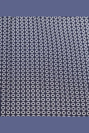 Suitable Overhemd Twill Print Navy