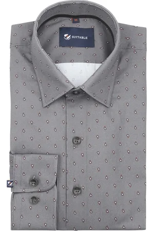 Suitable Overhemd Paisley Antraciet