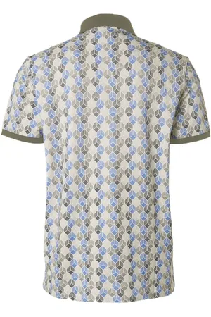 No Excess Poloshirt Print Blauw Groen