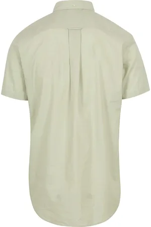 GANT Overhemd Short Sleeve Lichtgroen