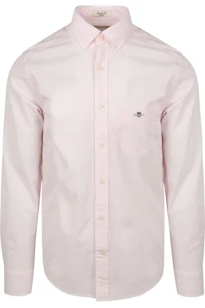 GANT Poplin Banker Overhemd Streep Lichtroze