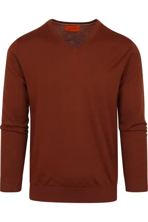 Suitable Pullover V-Hals Merino Brique