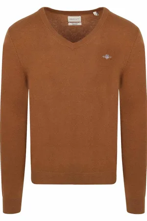 GANT Pullover V-Hals Woolblend Camel
