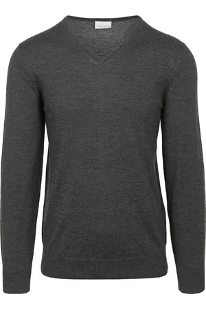 Profuomo Pullover V-Hals Merinowol Antraciet