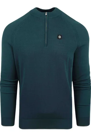 Blue Industry Half Zip Trui Donkergroen